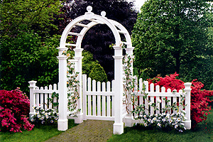 PVC arbor shown with wings